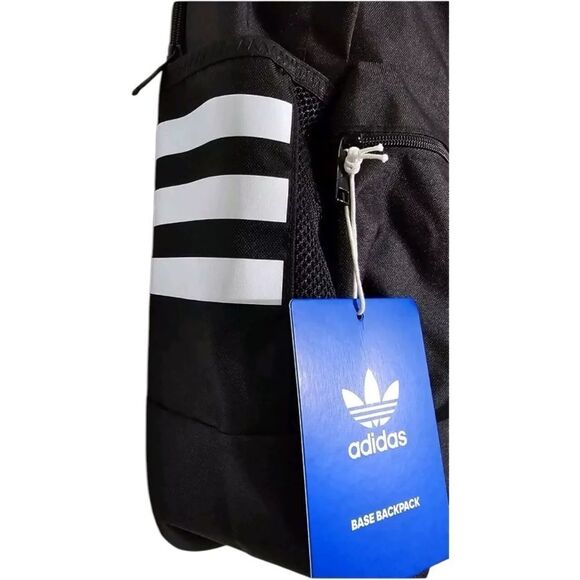 ADIDAS Originals Base Black White Stripes Large Backpack - Picture 7 of 16